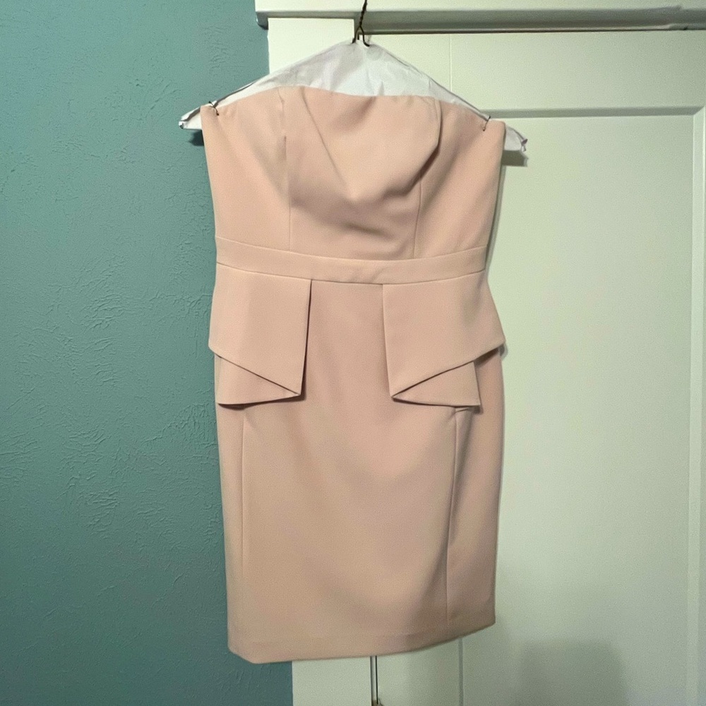 aidan mattox blush cocktail dress